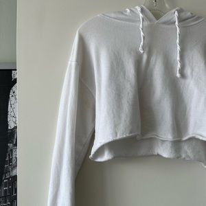 White cropped hoodie
